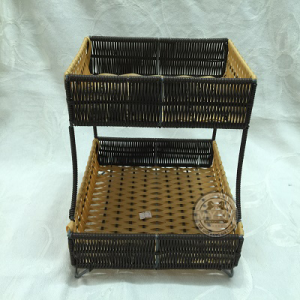 Kệ rổ mây 2 tầng 15 x 17 x 17  cm