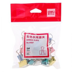 Túi 25 Kẹp 5 Màu Deli 8527 - 19mm