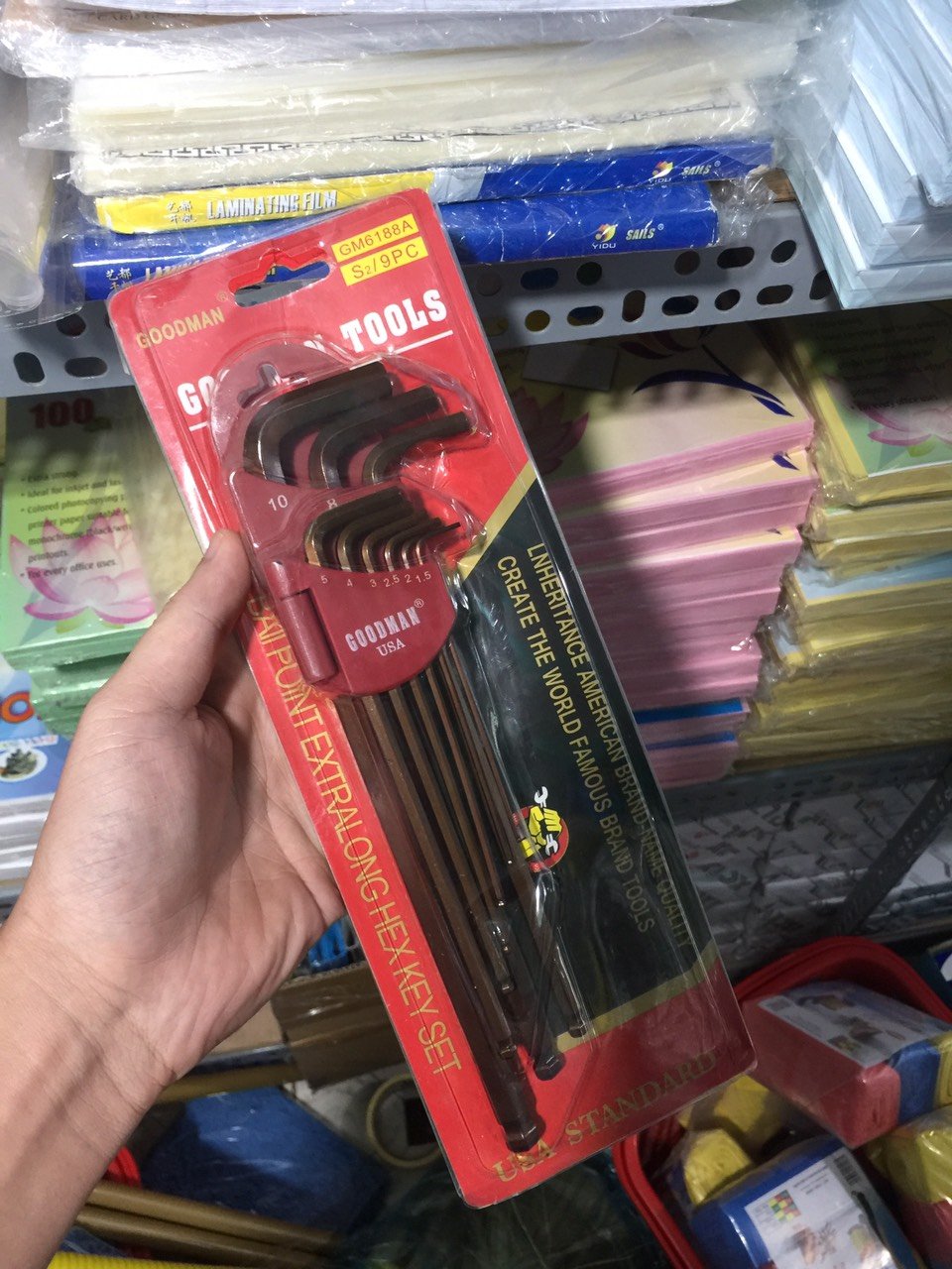 Bộ chìa lục giác 9 cái bông dài Goodman