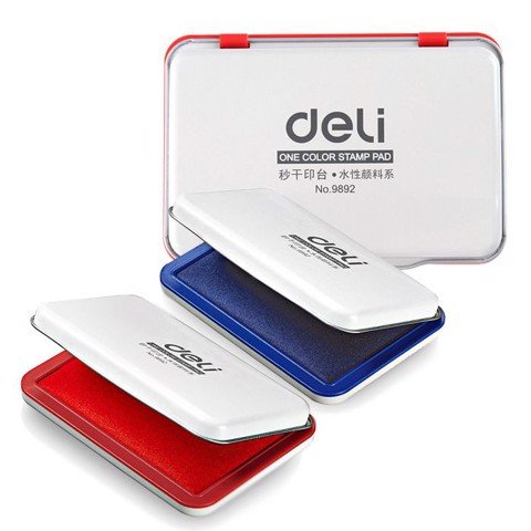 Hộp Dấu Tampon Deli 9892-màu đỏ
